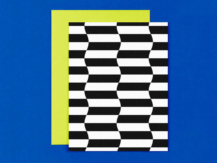 Striple Double 2 Black &amp; White Blank Pattern Card