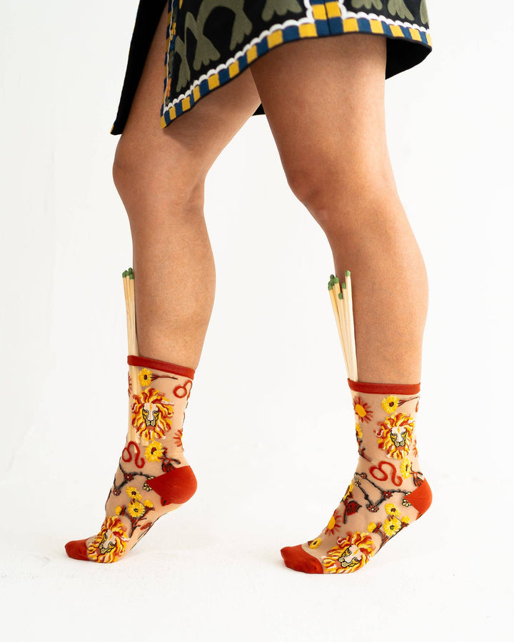 Zodiac Shimmer Socks: Leo