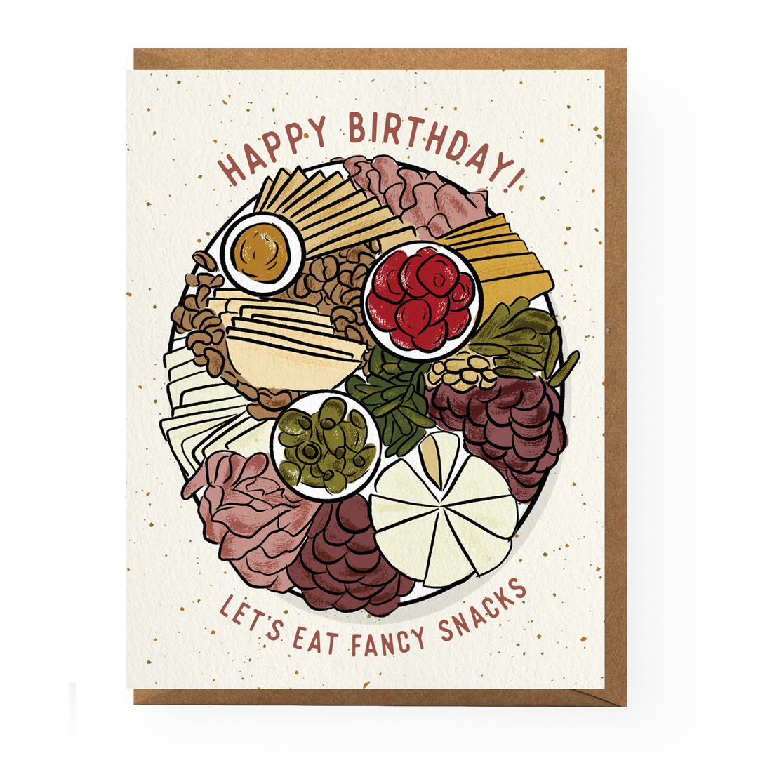 Charcuterie Board Birthday Card: Clear sleeve
