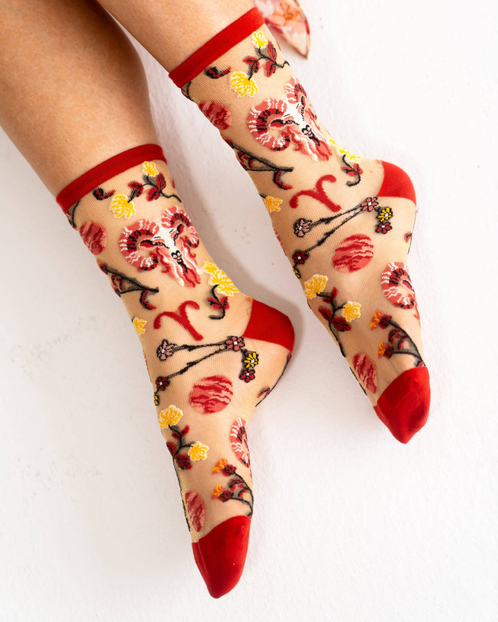 Zodiac Shimmer Socks: Aries