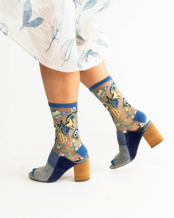 Zodiac Shimmer Socks: Capricorn