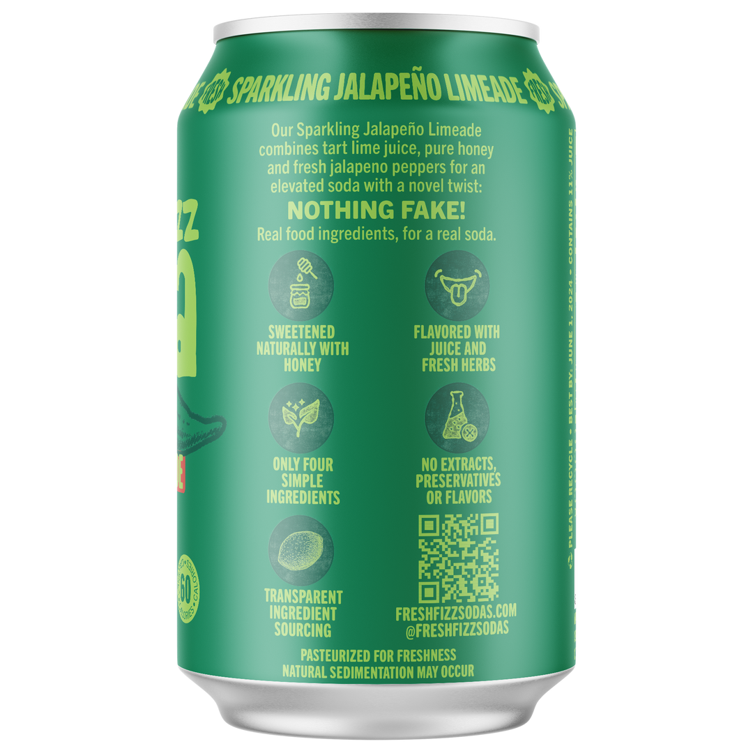 Sparkling Jalapeño Limeade - Natural Soda (12-Pack)