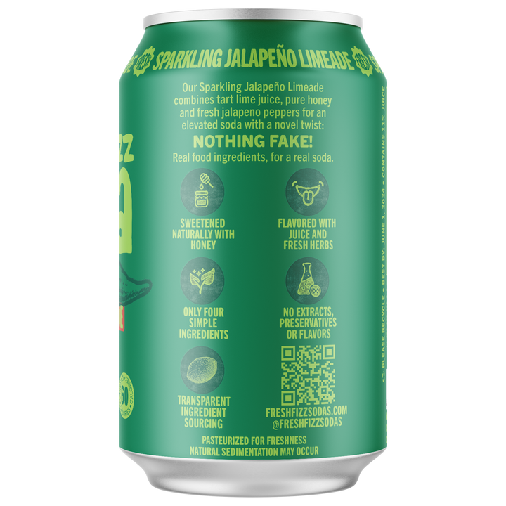 Sparkling Jalapeño Limeade - Natural Soda (12-Pack)