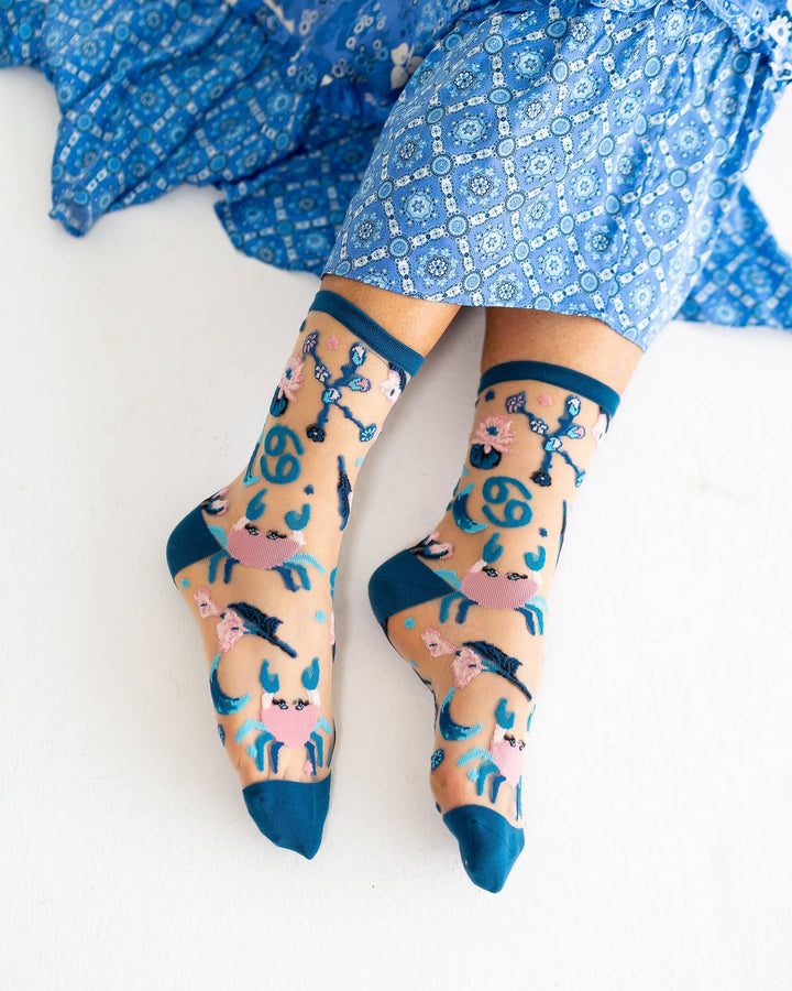 Zodiac Shimmer Socks: Cancer