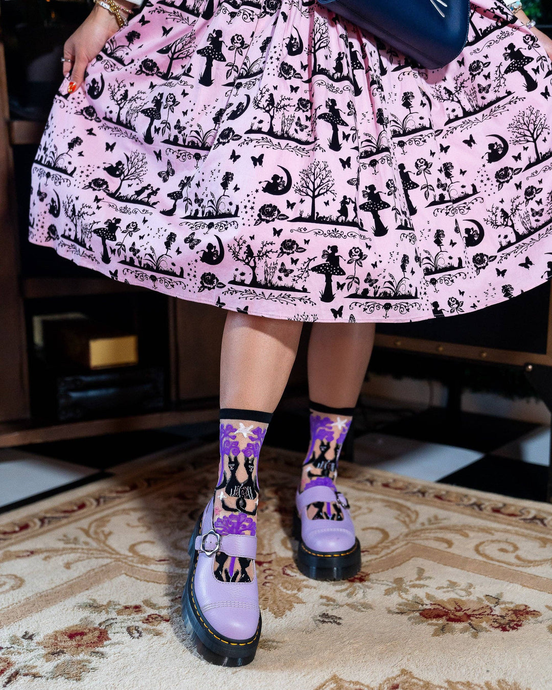 Nocturnal Cats Sheer Sock