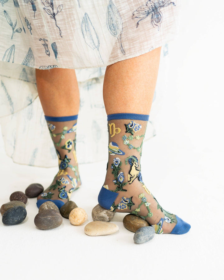 Zodiac Shimmer Socks: Capricorn