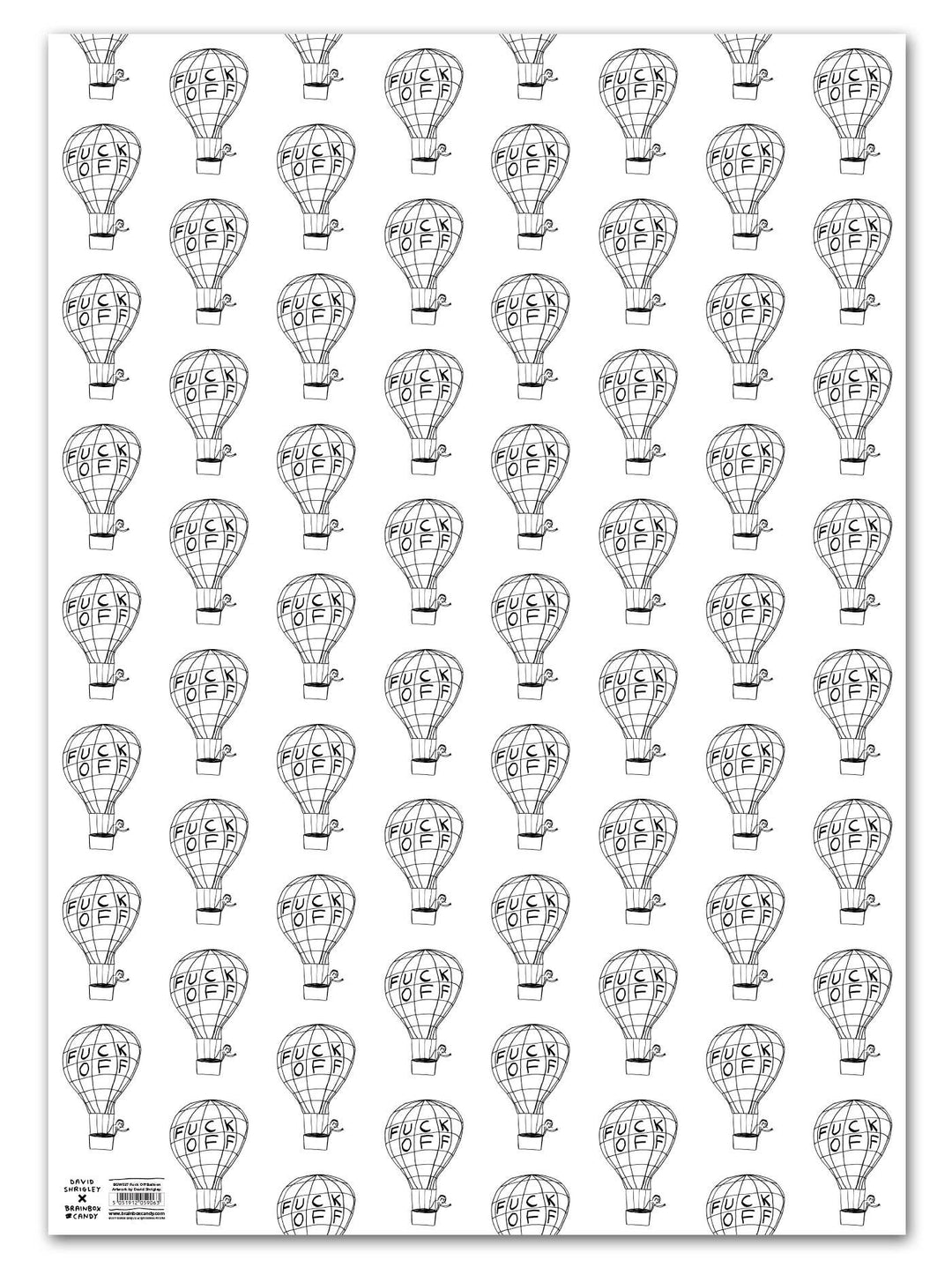 David Shrigley Gift Wrap Balloon **Pack of 2 Sheets Folded**
