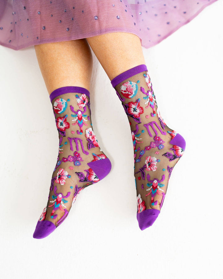 Zodiac Shimmer Socks: Scorpio