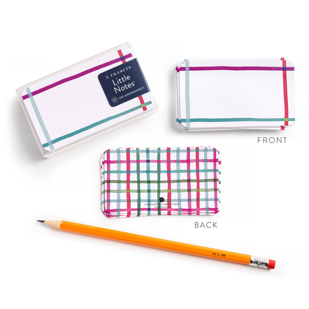 Happy Plaid Little Notes® – Mini Notecard Pack, Set of 55