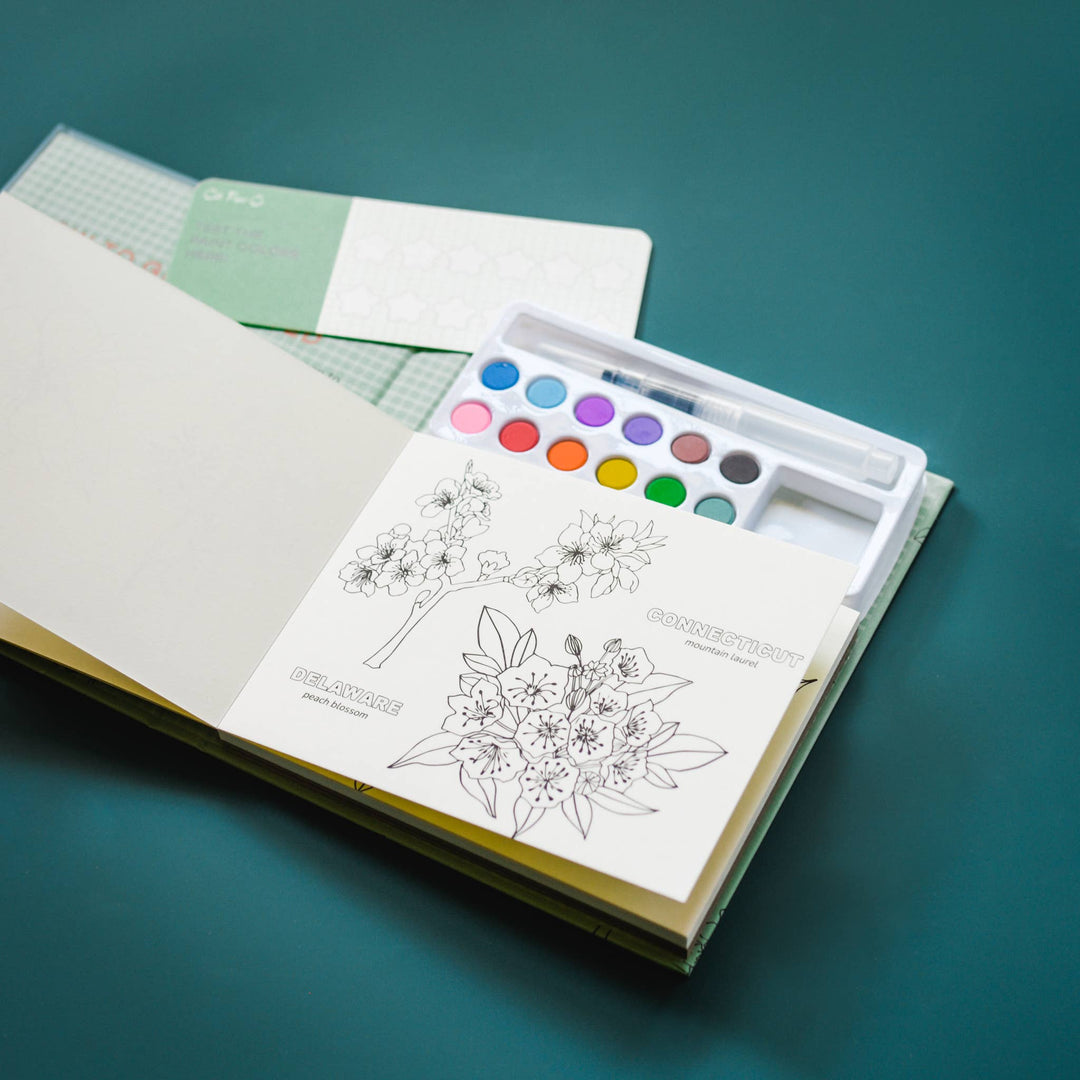 State Flowers Watercolor Book & Paint Set