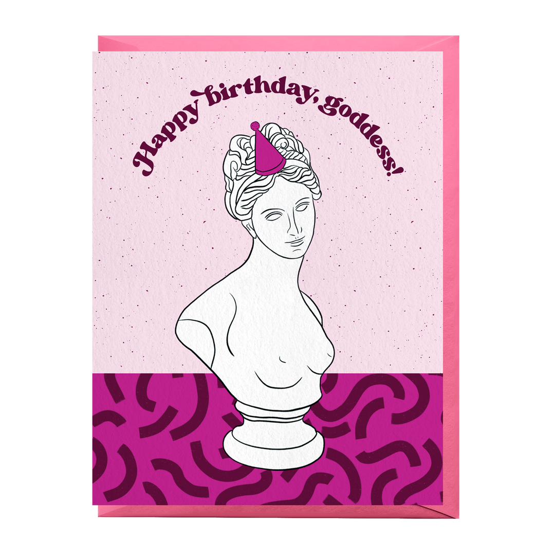 Birthday Goddess Card: Clear sleeve