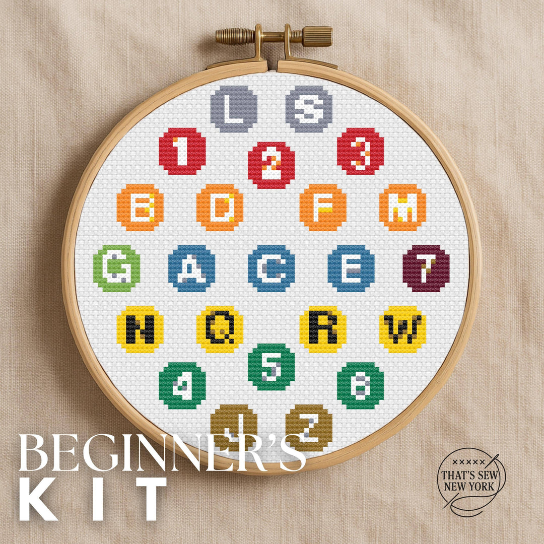 NYC Subway Lines Cross Stitch Kit