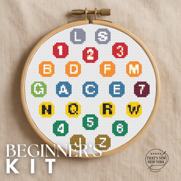 NYC Subway Lines Cross Stitch Kit