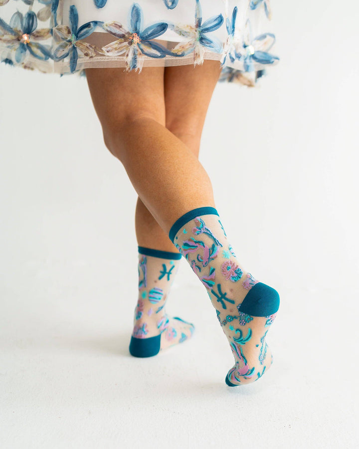 Zodiac Shimmer Socks: Pisces