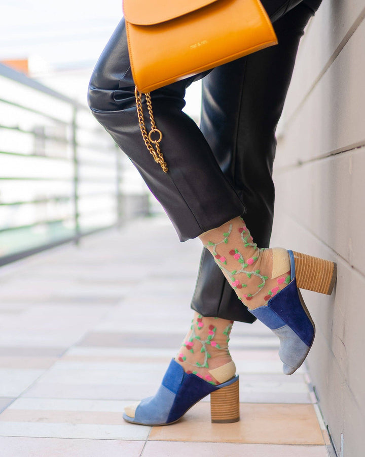 Sheer Rosettes Sock