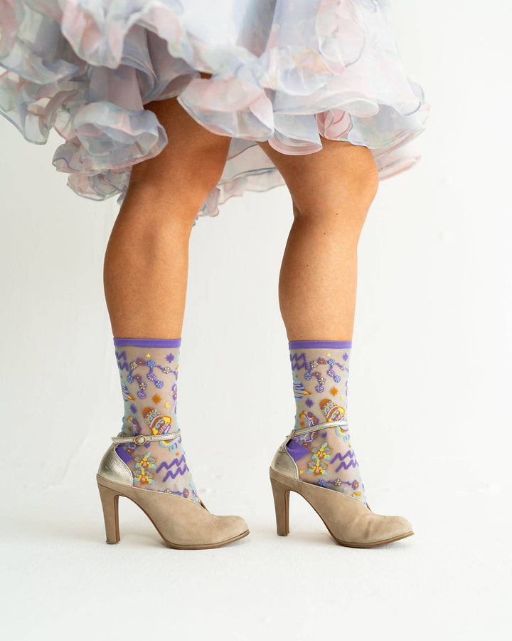 Zodiac Shimmer Socks: Aquarius