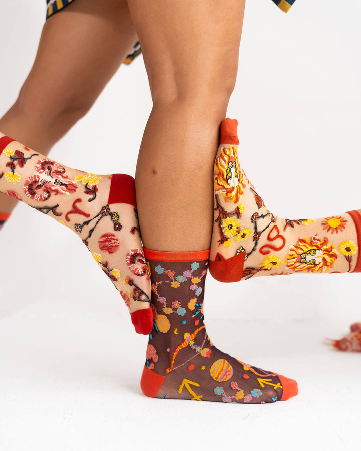 Zodiac Shimmer Socks: Leo