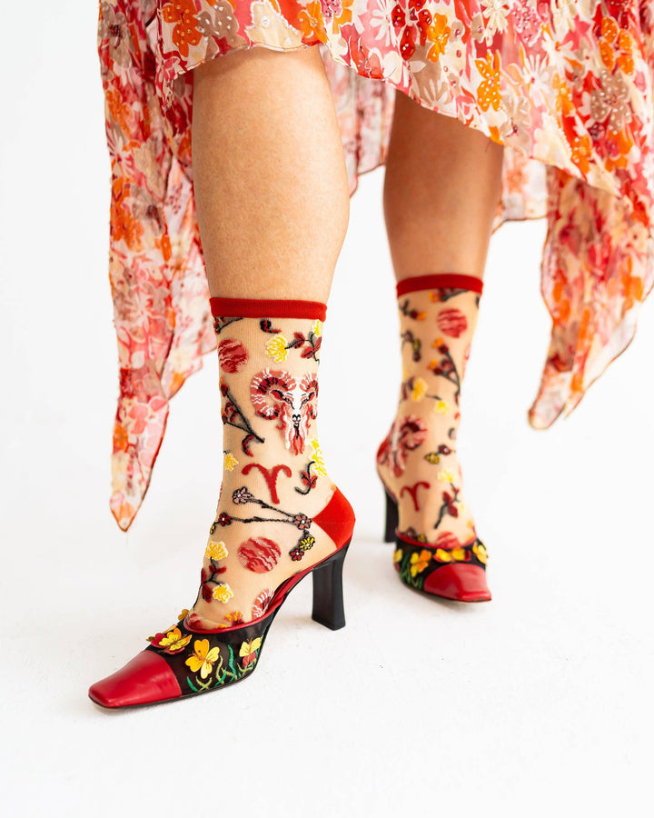 Zodiac Shimmer Socks: Aries