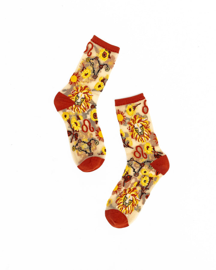 Zodiac Shimmer Socks: Leo