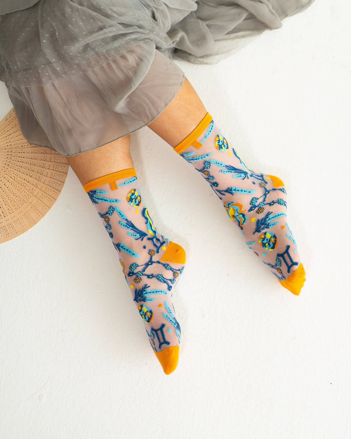 Zodiac Shimmer Socks: Gemini