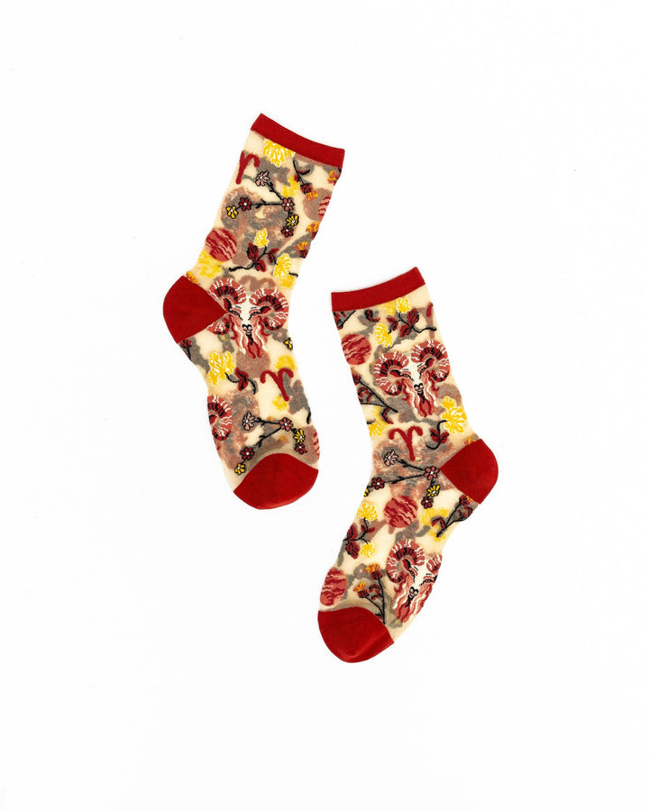 Zodiac Shimmer Socks: Aries