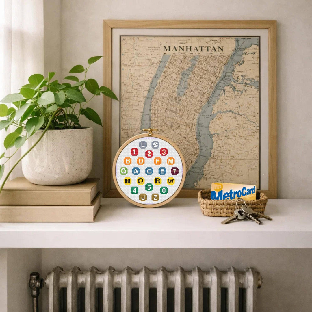 NYC Subway Lines Cross Stitch Kit