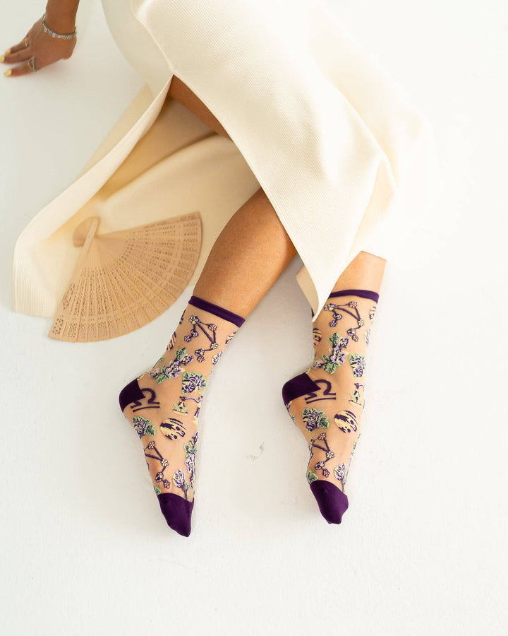 Zodiac Shimmer Socks: Libra