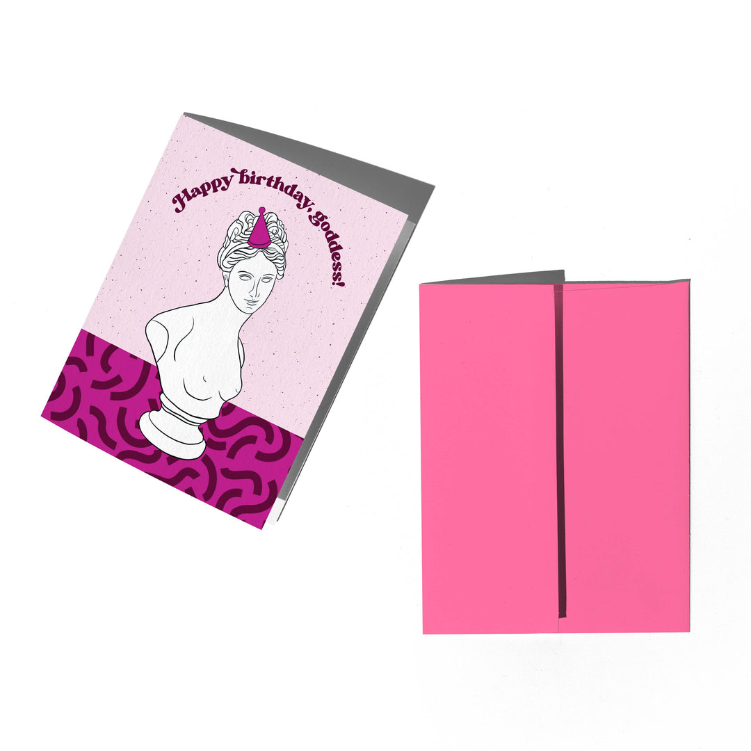 Birthday Goddess Card: Clear sleeve