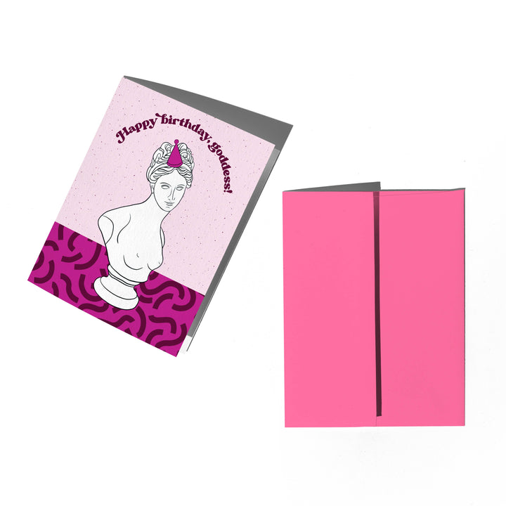 Birthday Goddess Card: Clear sleeve