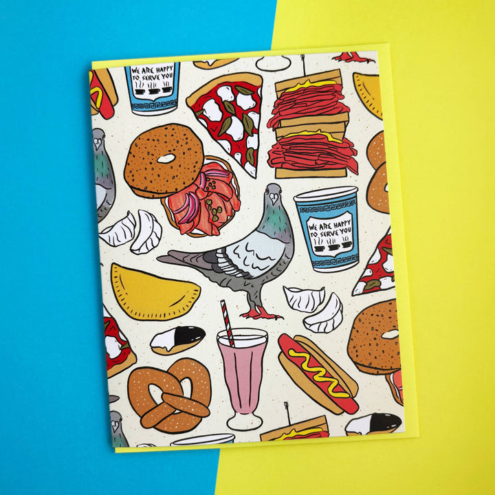 New York City Patterned Greeting Card: Clear sleeve
