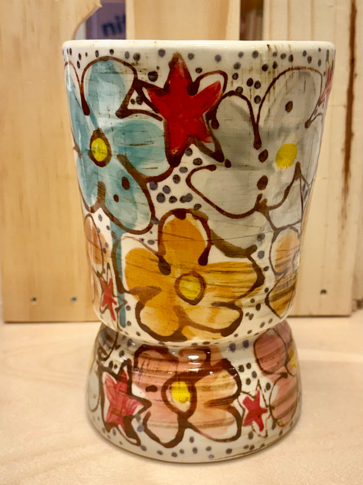 Sunset Florals Footed Vase