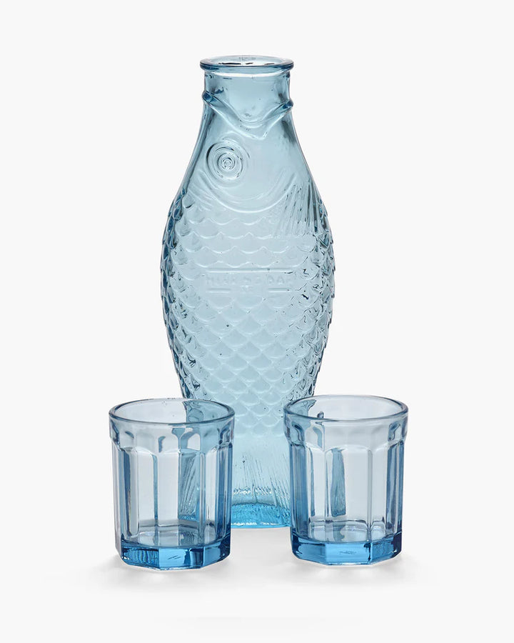 Set Carafe 2 Glasses Fish & Fish