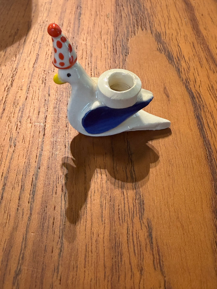 Mini Porcelain Pigeon Candle Holders