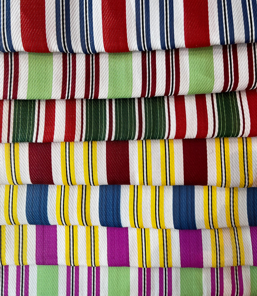 Nylon Striped Shopper Tote