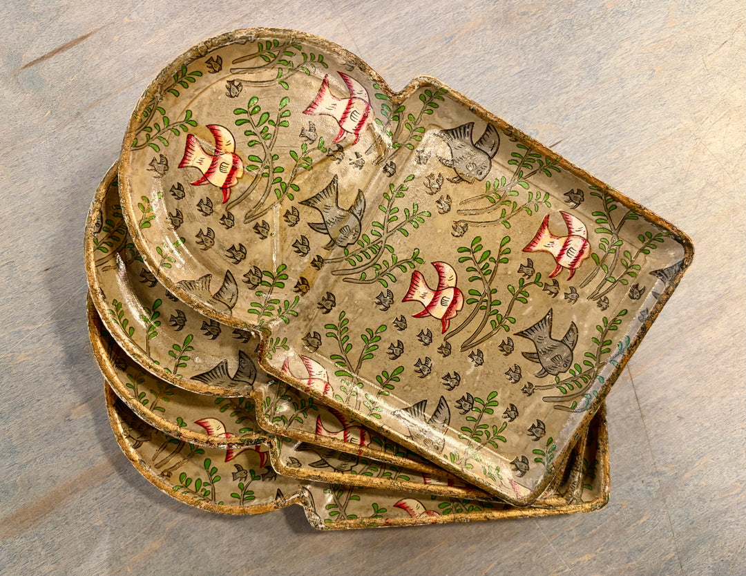 Japanese Vintage Paper Mache Serving Tray