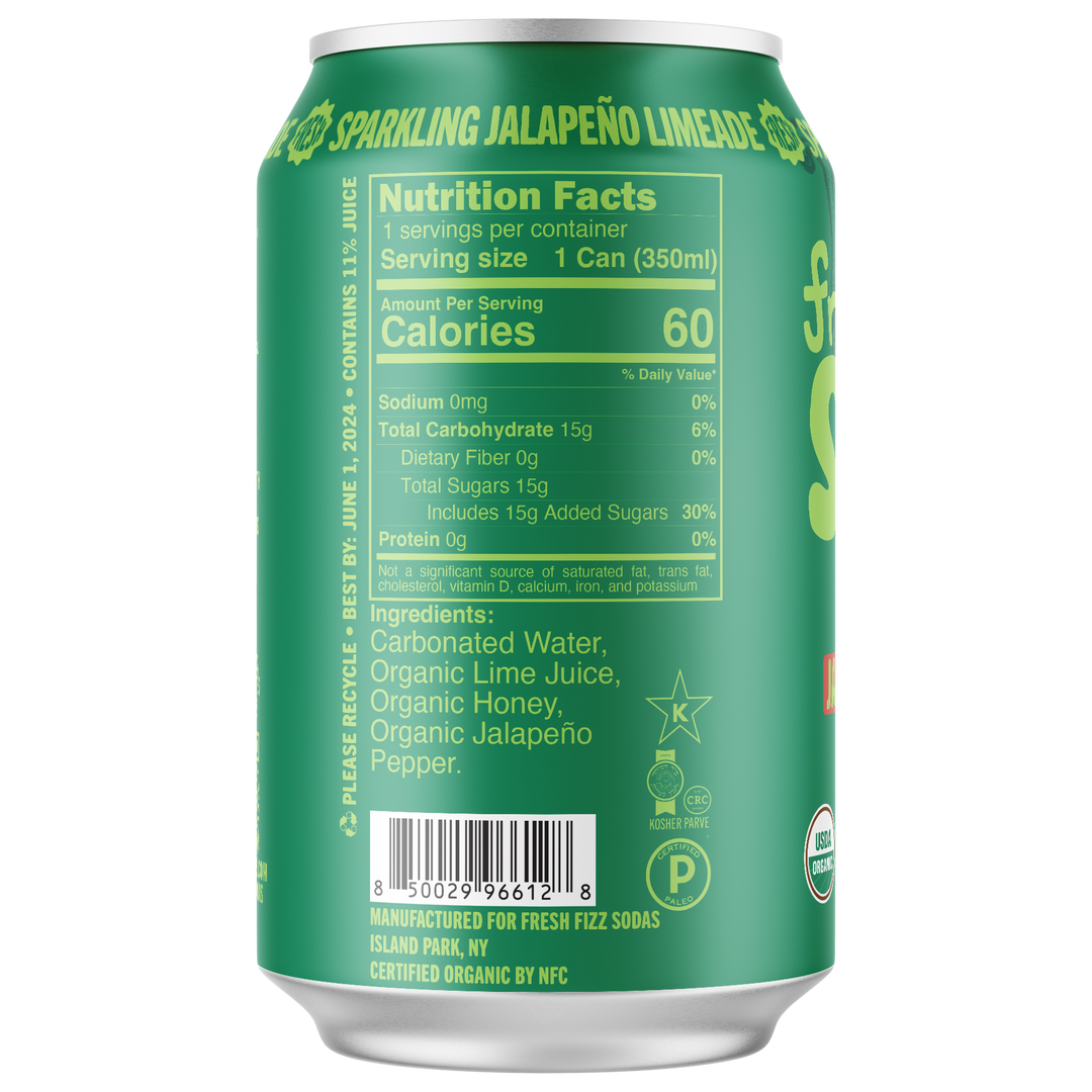 Sparkling Jalapeño Limeade - Natural Soda (12-Pack)