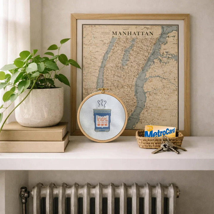 Greek Diner Coffee Cup Cross Stitch Kit