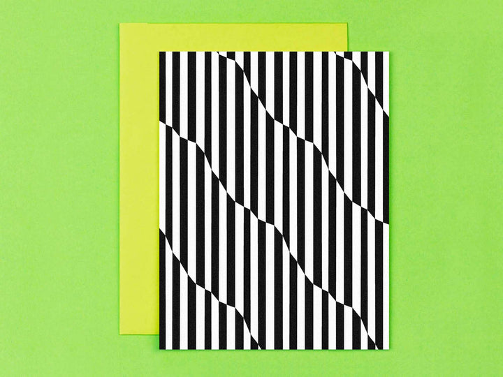 Stripped Black &amp; White Blank Pattern Card