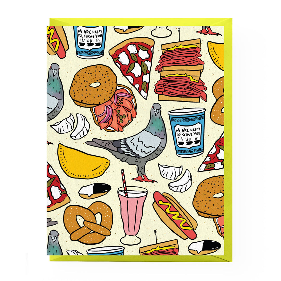 New York City Patterned Greeting Card: Clear sleeve