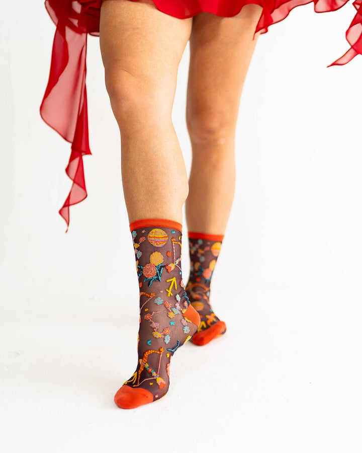 Zodiac Shimmer Socks: Sagittarius