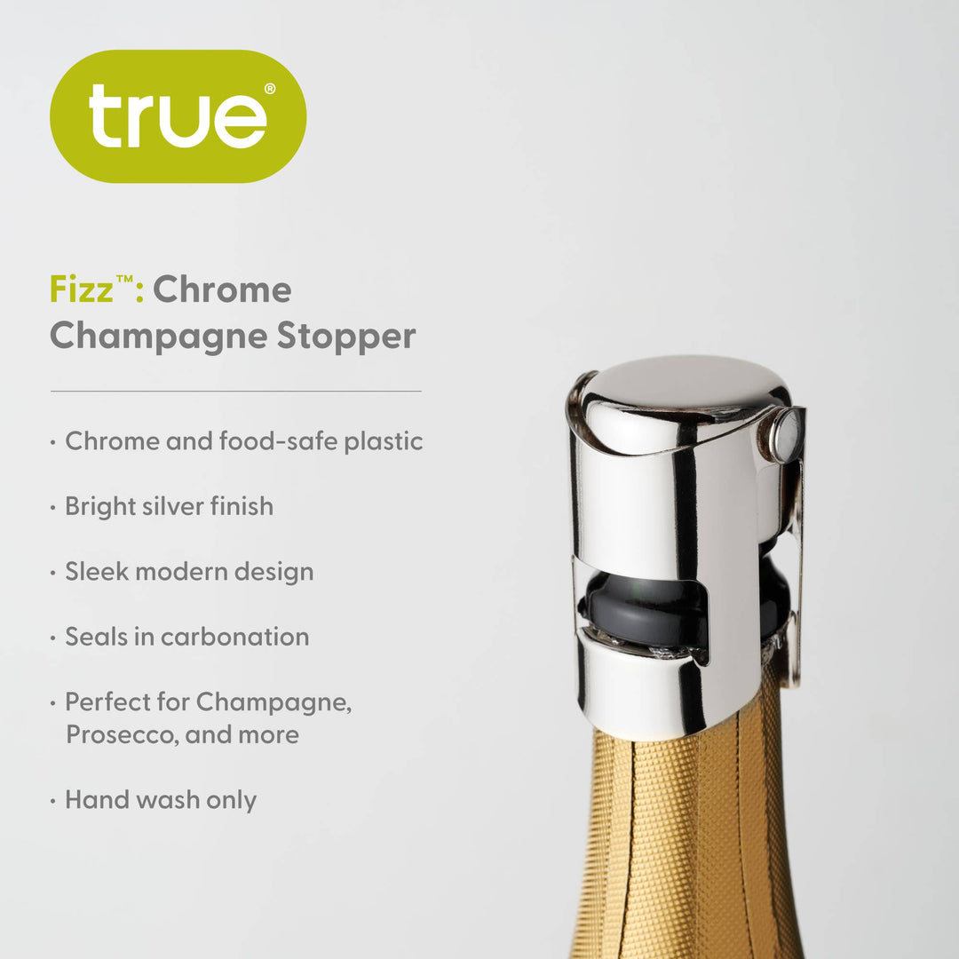 Fizz Chrome Champagne Stopper Silver