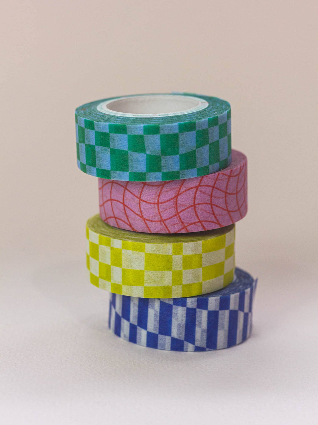 Pink wavy Grid  15mm • Wavy Grid Washi Tape