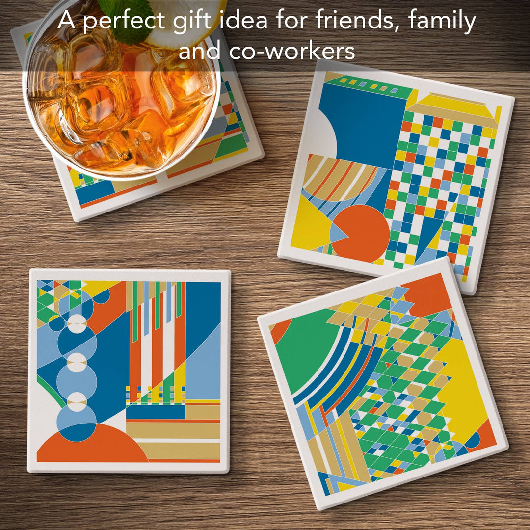FLW "Imperial Mural " 4 Pack Assorted Image Coasters