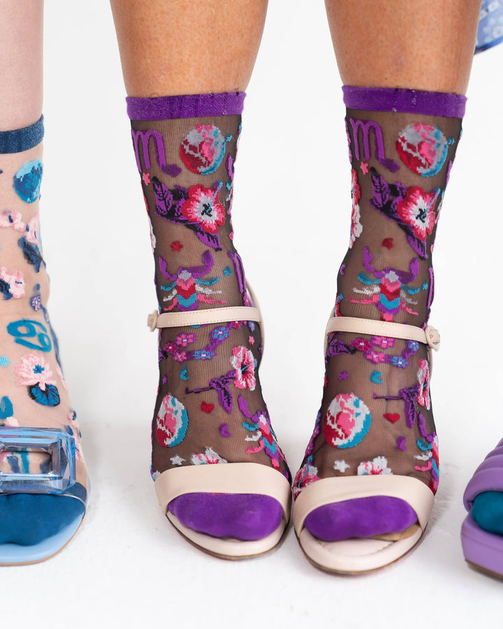 Zodiac Shimmer Socks: Scorpio