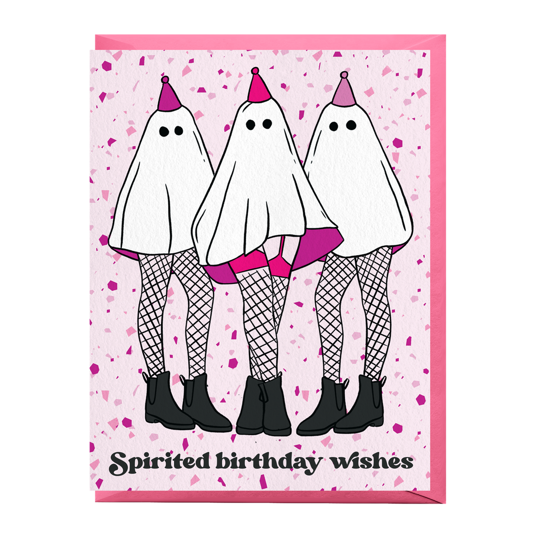 Ghost Birthday Card: Clear sleeve
