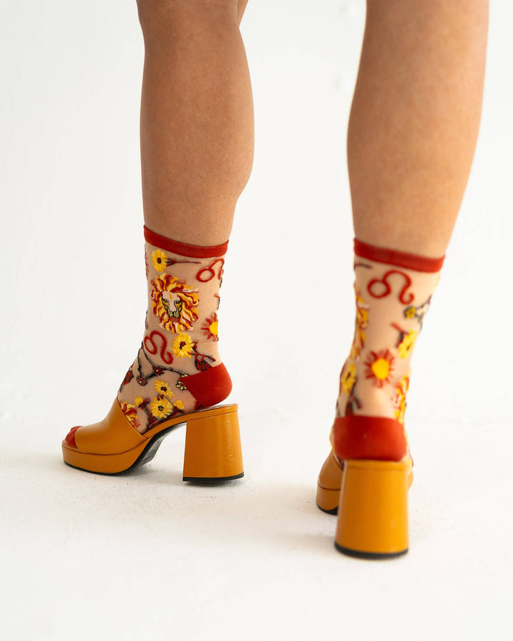 Zodiac Shimmer Socks: Leo