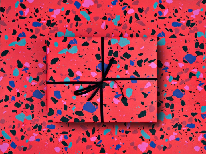 Red Terrazzo Flat Gift Wrap