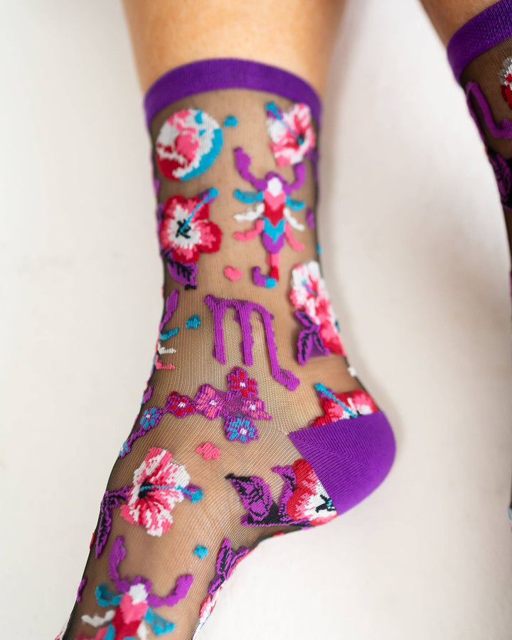 Zodiac Shimmer Socks: Scorpio