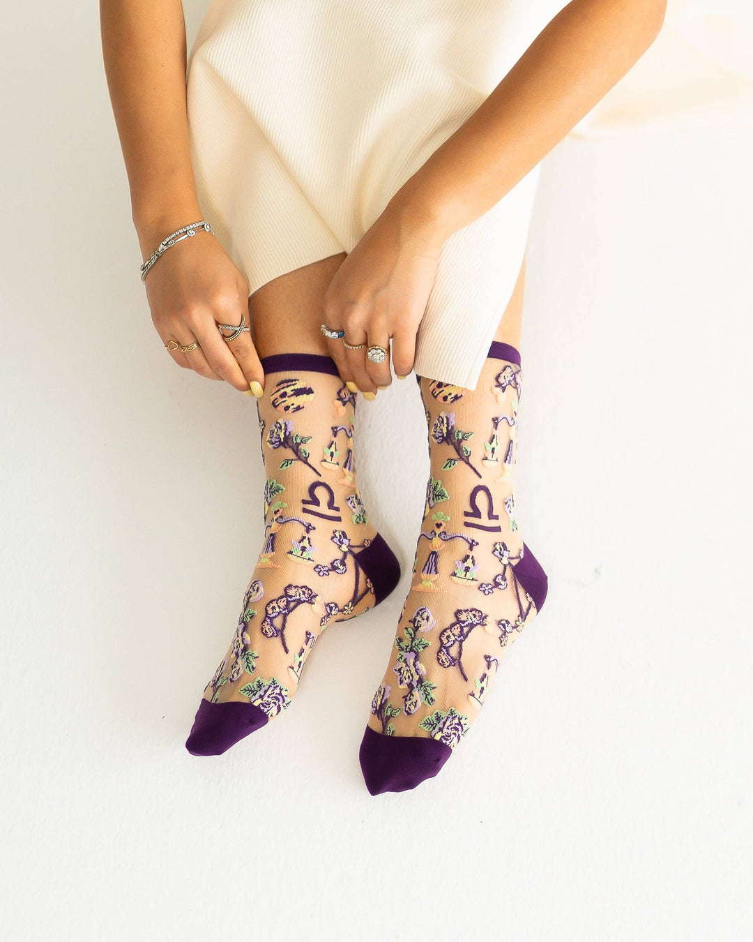 Zodiac Shimmer Socks: Libra