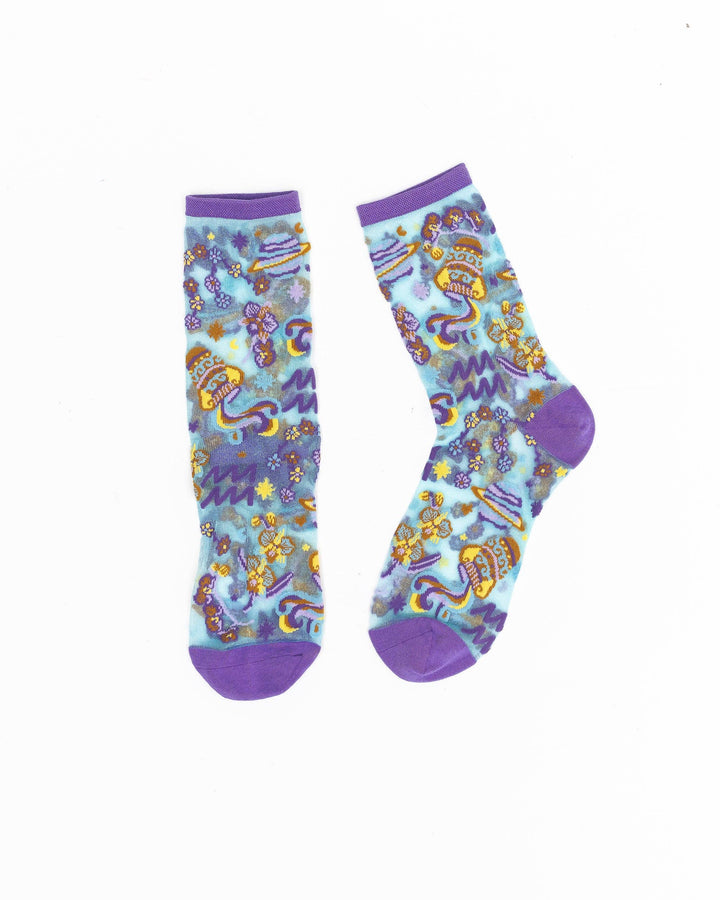 Zodiac Shimmer Socks: Aquarius